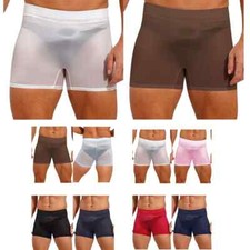 Herren Transparent Glänzend Boxershorts Shorts Bulge Pouch Panties Unterwäsche