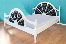 EXKLUSIV BETTGESTELL BETT 180 X 200 HOLZ WEISS POLSTERBETT POLSTER SCHWARZ