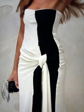 Zara Damen Limited Edition Kleid Studio Abendkleid Schwarz-Weiß Gr.XS oder in S 