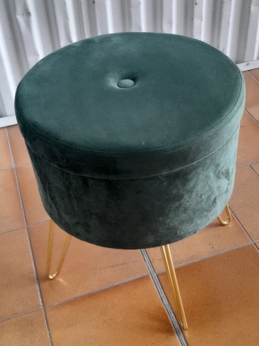 Grüner samt hocker - hocker, mit