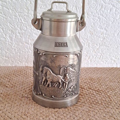 Zinnkanne mit deckel henkel - deckel,