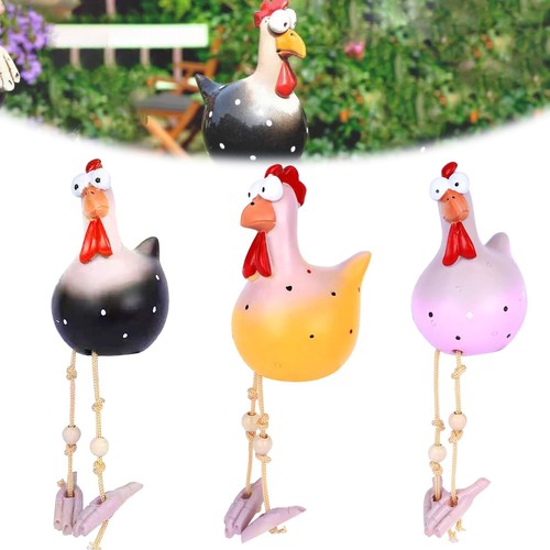 3stk keramik huhn - 3stk, gartendeko