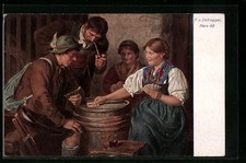 Künstler-AK Herz As, Junge