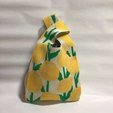 Strick Handtasche Handgelenktasche Gestrickte Tasche Damen Neu  Gelbe Tulpen