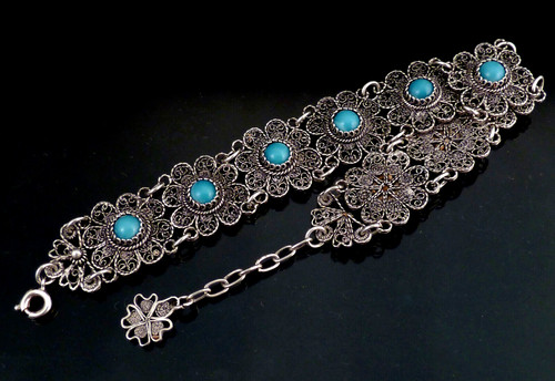 Vintage filigran silberarmband - vintage,