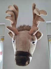 Deko Figur Wand Hirschkopf Hirsch braun Rentier Geweih Wanddekoration Wandfigur