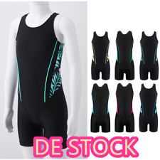 DE Sport Badeanzug Mädchen mit Bein Einteiler Schwimmanzug Bademode Ärmello 