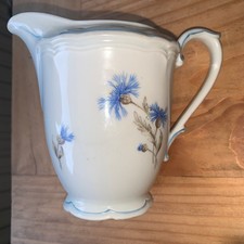 Milchkännchen Kanne Porzellan blaues florales Muster 12cm Landhaus Shabby