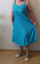 Gr. L-XL  44 Wadenlanges Midikleid Türkisblau, super leicht und bequem