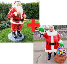 2x XXL Premium Weihnachtsmann lebensgross 185cm Garten Deko Figur