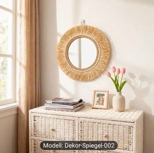 4 er Set Boho Spiegel Rattan