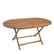 Gartentisch Balkontisch Terrassentisch Holz Tisch Gartenmöbel klappbar oval