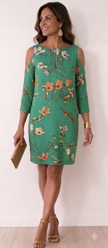 Aseidenkleid grün mit - mit, blüten
