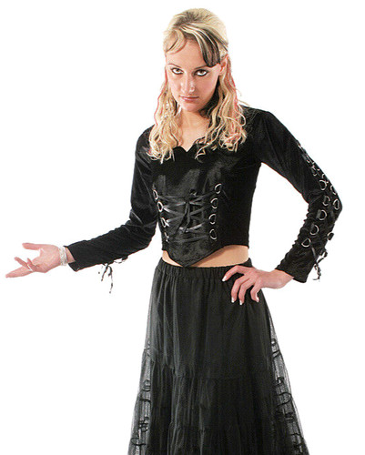 Samtbluse miederbluse gothic - miederbluse,