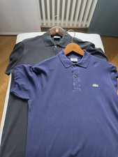 2 originale Lacoste Classic Fit Herren Poloshirts Gr.3 schwarz und blau