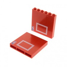 2x Lego Wall Panels 1x6x5 Red