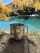 Edelstahl Tasse Becher klappbar Outdoor Kaffe Wasser Tee Camping Marzelvalley