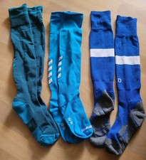 Fußballstutzen 3 Stück Größe 35-38 verschiedene Marken blau petrol