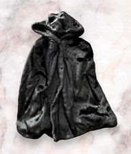 Schwarzes HALLHUBER Kunstfell Cape/Poncho/Jacke Kapuze Gr. 40 elegant+kuschelig 