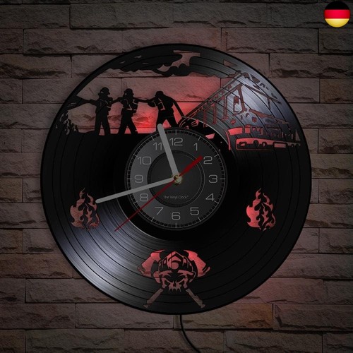Vinyl wanduhr mit - vinyl-wanduhr, nachtlicht