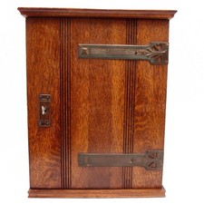 Apothekerschrank Holz braun alter Medizinschrank Tür Hausapotheke Wandschrank