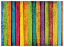 Wallario Duschmatte Bad Teppich Vorleger Buntes Holz - bunte Streifen Farbe