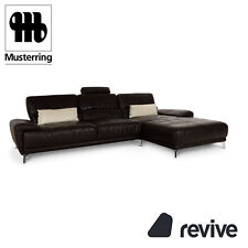 Musterring Leder Ecksofa Braun Recamiere Rechts Sofa Couch manuelle Funktion