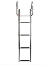 Teleskop Badeleiter, Edelstahl A4, 4 Stufen, mit Handlauf, Boot Yacht Leiter