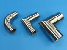 Edelstahl Steckfitting Rundrohr Ø 33,7 - 48,3 mm Geländer Handlauf Bogen Winkel 