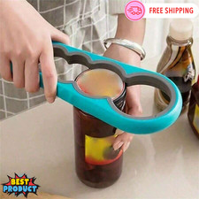 4 in 1 Dosenöffner Glasöffner Easy Grip Flaschendeckel Deckelöffner Küchenwerkzeug UK Neu