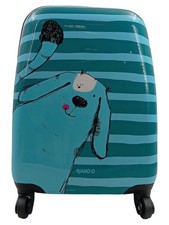 JAKO-O Kinder Reisekoffer Hund Blau Rollkoffer Trolley Hartschale