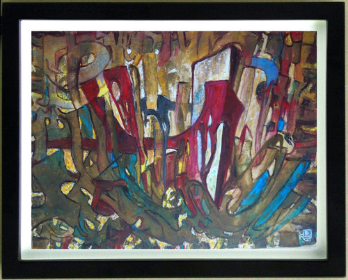 Gouache komposition abstrakt - gouache,