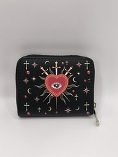 Geldbörse Geldbeutel Portemonnaie Brieftasche Schwarz Herz Dolch Messer Spooky