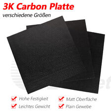 Carbon Platte Zuschnitt 0,2mm - 5mm 3K CFK Kohlefaser Matt Plain Voll Carbon RC
