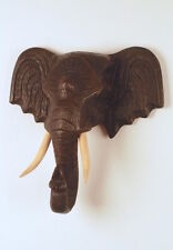 Elefantenkopf aus Holz, B:ca. 55cm, Skulptur, Handarbeit, Deko, Afrika, Zoo