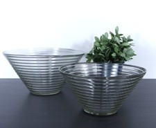 24 cm Retro Vintage Salatschüssel Salat Schüssel Schale Glas Glasschale