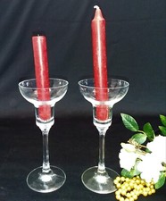 Kerzenhalter 2x aus Glas, Teelichtständer Windlicht Halter Kelch Leuchter Y 57