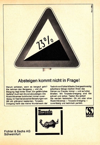 3w22447 alte reklame - aus, 1965