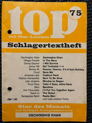 Top schlagertextheft 75 - schlagertextheft,
