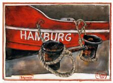 Kunstdruck - "Festgemacht" - OLE WEST - (365)