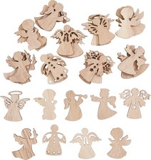 VBS Streuteile Engel 3.5 cm 36 Stück Holzdeko Bastelbedarf Weihnachten