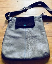 Gabs Umhängetasche Leder/Stoff grau