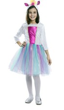 Kostüm Kinder Mädchen Kleid Einhorn Unicorn Fabel Pferd Kleid 3-4 Jahre 92/104