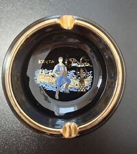 Souvenir • Kreta • Aschenbecher • Schwarz/Gold • 24K Gold • Zustand Sehr Gut 