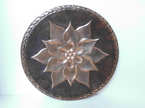 Kupferteller wandteller blume - wandteller,