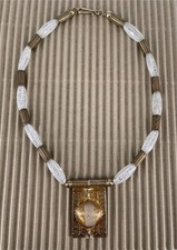 MARCELLO FONTANA Collier mit Murano Glas, 925 Silber vergoldet, 52 cm (S 5601)