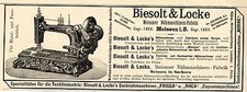 Biesolt & Locke Meissen NÄHMASCHINEN-FABRIK  Historische Reklame von 1893