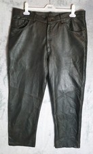 Vintage schwarze Lederhose W36 L29 Soft Grain Rock Biker Style Festival 