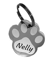 Hundemarke Pfote mit Gravur -