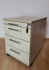 Hammerbacher Holz Ahorn Büro Schreibtisch Rollcontainer + Schloss 4 Schubladen